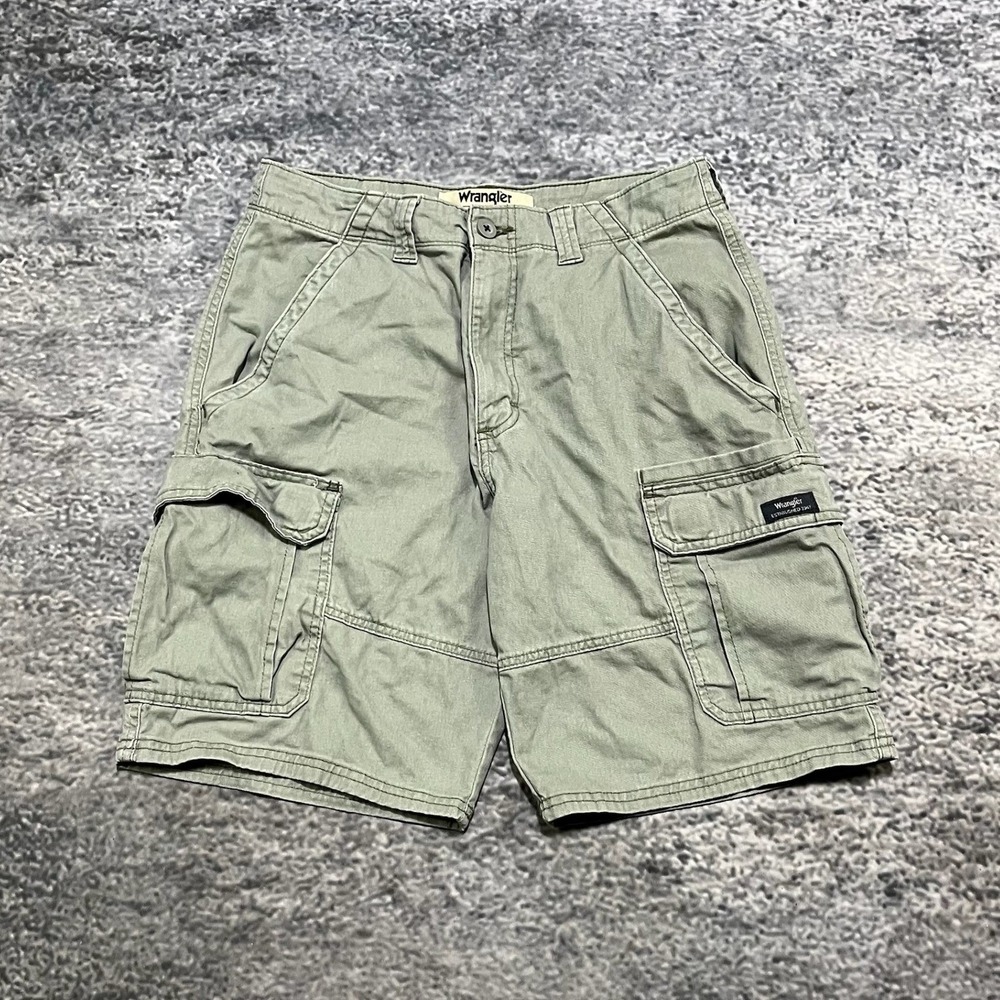 Wrangler Cargo Shorts Mens 30 Green Utility Hiking Outdoor Workwear Y2K